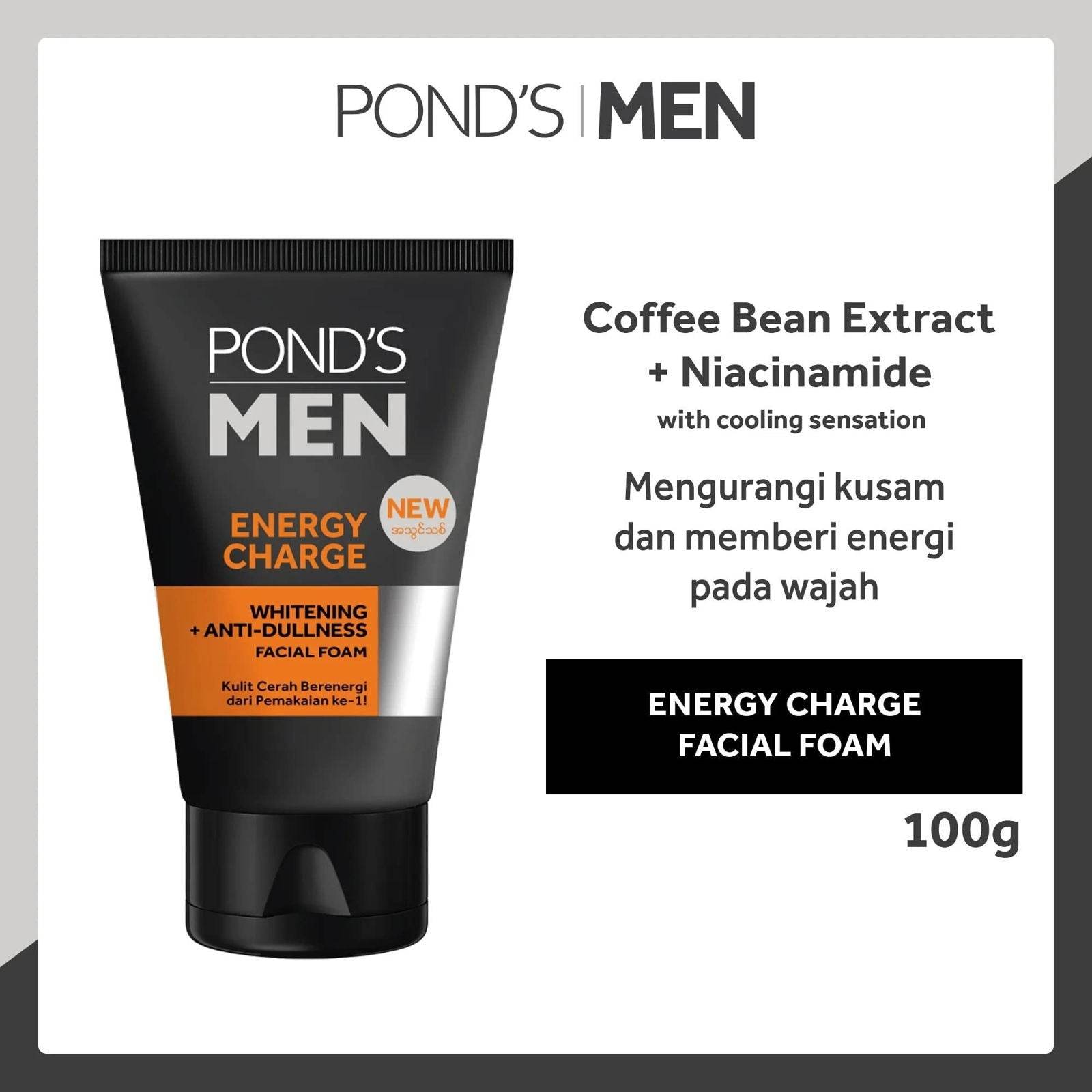 Pond's Men Energy Charge Facial Foam, 100g - Vitamins House Pond's Men Energy Charge Facial Foam, 100g - Vitamins House