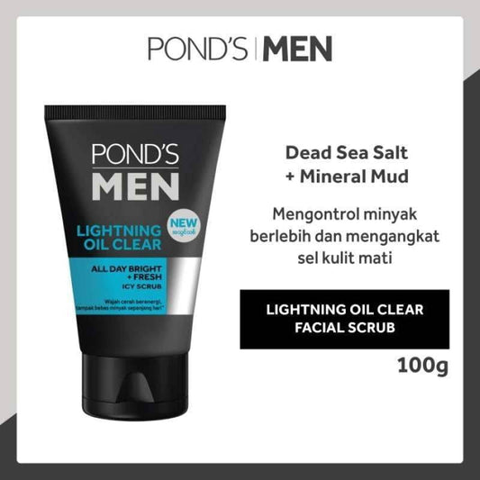 Pond's Men Lightning Oil Clear Icy Scrub, 100g - Vitamins House