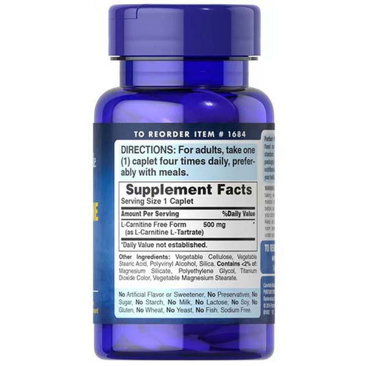 Puritan's Pride L-Carnitine 500mg, 120 Ct - Vitamins House