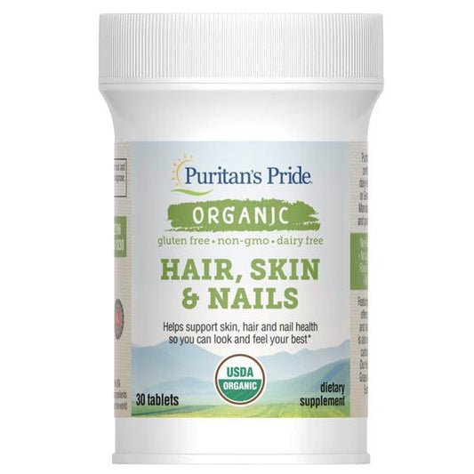 Puritan's Pride Organic Hair Skin & Nails Dietary Supplement 30ct - Vitamins House