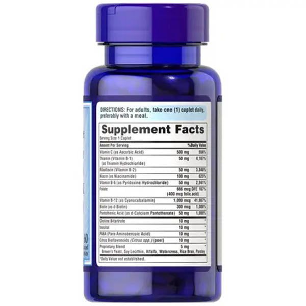 Puritan's Pride Stress B Complex With Vit C 500 Caplets 60s - Vitamins House Puritan's Pride Stress B Complex With Vit C 500 Caplets 60s - Vitamins House