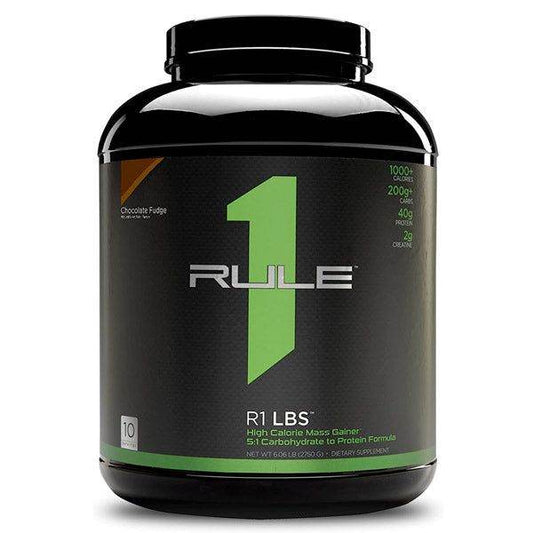Rule 1 R1 Lbs Gainer Chocolate Fudge, 6 Pound - Vitamins House