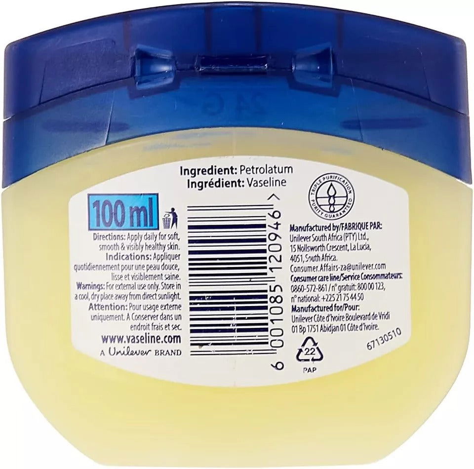 Vaseline Blueseal Petroleum Jelly Original, 100ml - Vitamins House Vaseline Blueseal Petroleum Jelly Original, 100ml - Vitamins House