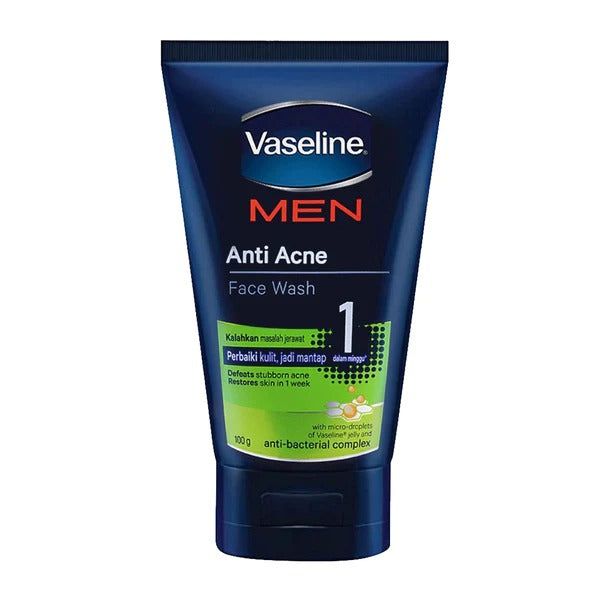 Vaseline Men Anti Acne Face Wash, 100g - Vitamins House Vaseline Men Anti Acne Face Wash, 100g - Vitamins House
