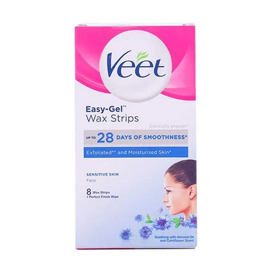 Veet Easy Gel Face Wax Strips for Sensitive Skin, 8 Ct - Vitamins House
