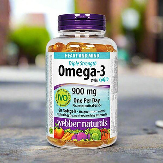 Webber Naturals Triple Strength Omega 3 with CoQ10 (One Daily), 80 Ct