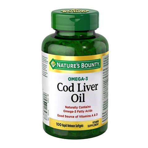 Nature's Bounty Omega-3 Cod Liver Oil, 100 Softgels in Pakistan