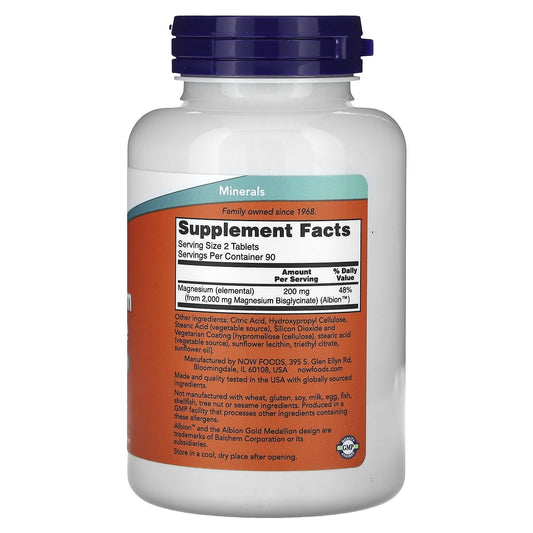 NOW Foods Magnesium Glycinate 180 Tablets