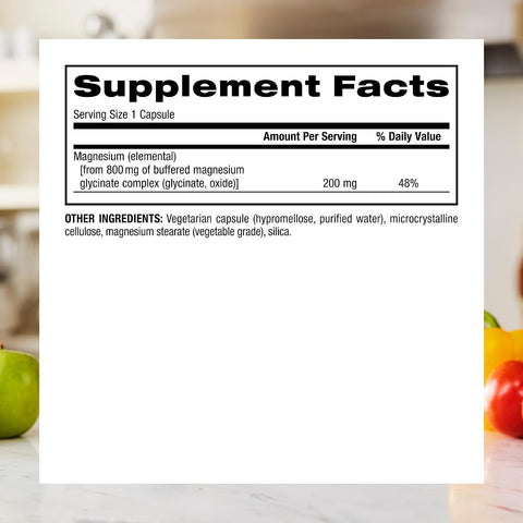Webber Naturals Magnesium Glycinate 200mg Supplement Facts