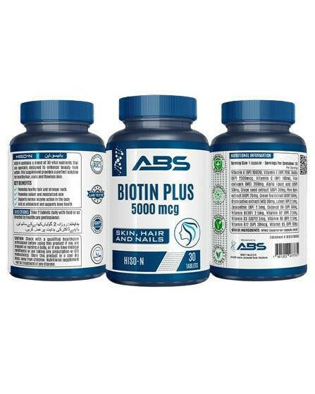 ABS Biotin Plus, 30 Ct - Vitamins House