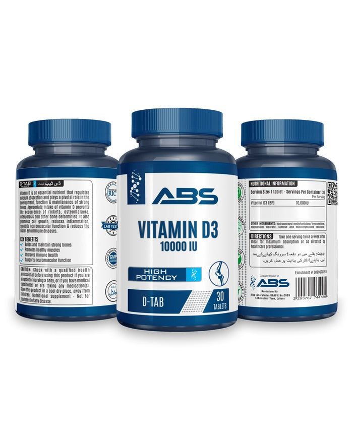 ABS D-Tab (Vitamin D3 10000 IU), 30 Ct - Vitamins House