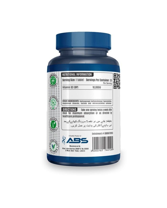 ABS D-Tab (Vitamin D3 10000 IU), 30 Ct - Vitamins House