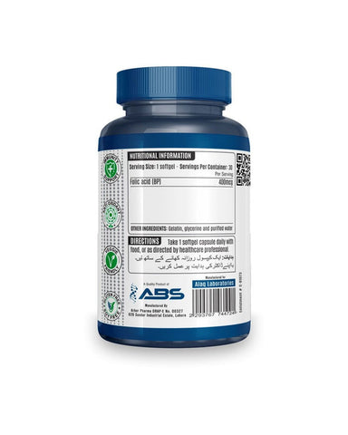 ABS Folic Acid 400mcg, 30 Ct - Vitamins House