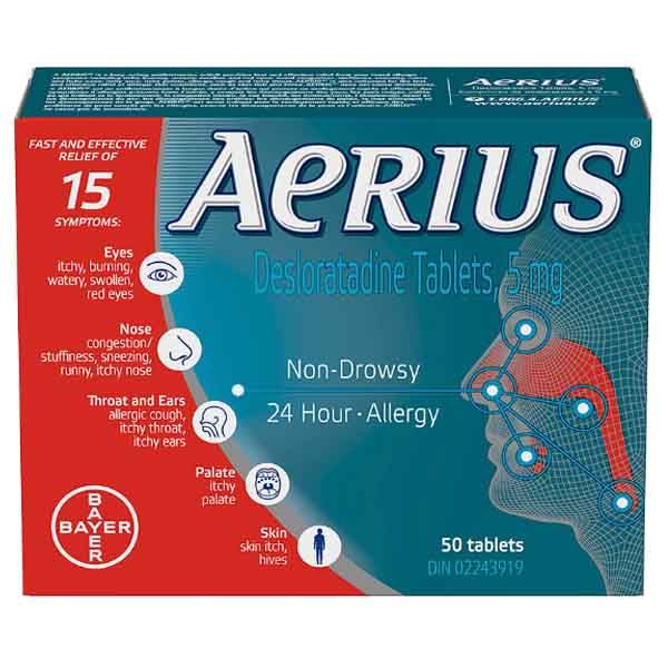 Aerius Allergy - Non-Drowsy - 24 hour - 50s - Vitamins House