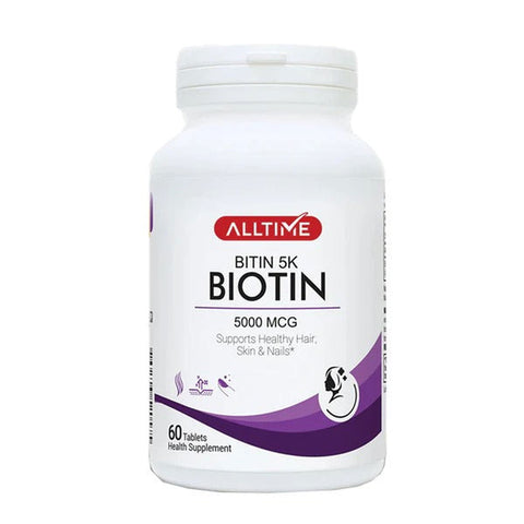 AllTime Biotin 5K (Biotin 5000mcg), 60 Ct - Vitamins House