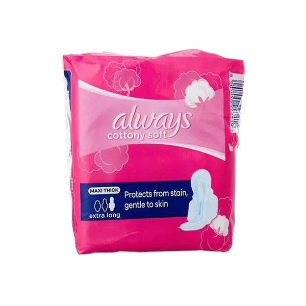 Always Cottony Soft Maxi Thick (Extra Long) Sanitary Pads, 6 Ct