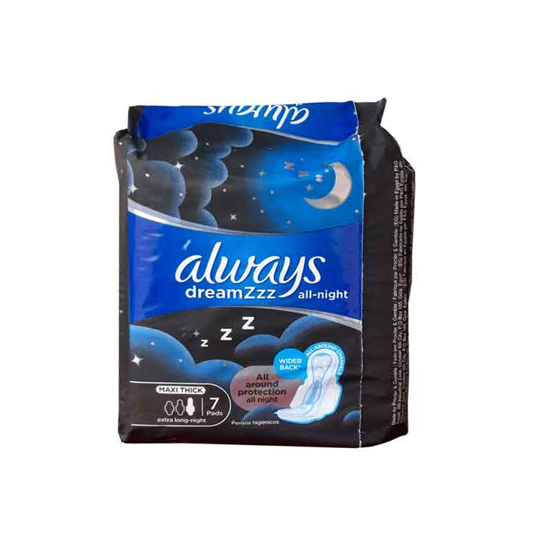 Always Dreamzzz All Night Maxi Thick (Extra Long-Night) Sanitary Pads, 7 Pads