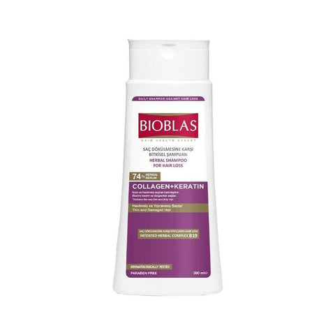 BIOBLAS COLLAGEN+ KERATIN ANTI-HAIR LOSS SHAMPOO 360ML - Vitamins House