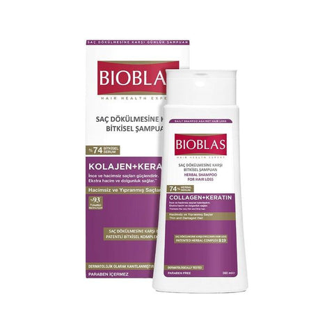 BIOBLAS COLLAGEN+ KERATIN ANTI-HAIR LOSS SHAMPOO 360ML - Vitamins House