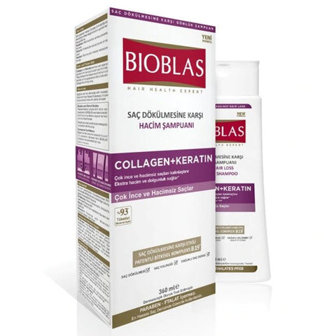 BIOBLAS COLLAGEN+ KERATIN ANTI-HAIR LOSS SHAMPOO 360ML - Vitamins House