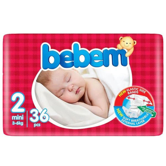 Bebem Baby Diaper Size 2 (Mini), 36 Ct - Vitamins House