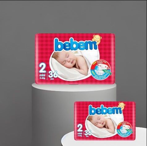 Bebem Baby Diaper Size 2 (Mini), 36 Ct - Vitamins House