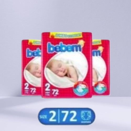 Bebem Baby Diaper Size 2 (Mini), 72 Ct - Vitamins House