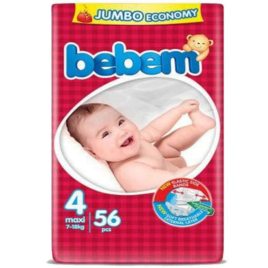 Bebem Baby Diaper Size 4 (Maxi), 56 Ct - Vitamins House