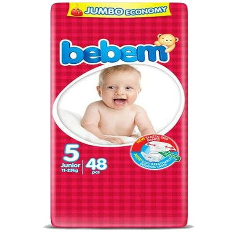 Bebem Baby Diaper Size 5 (Junior), 48 Ct - Vitamins House