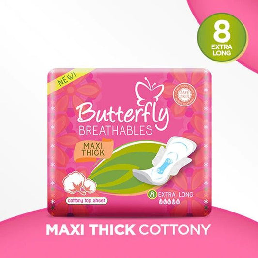 Butterfly Breathable Maxi Thick Cottony Top Sheet (Extra Long), 8 Ct - Vitamins House
