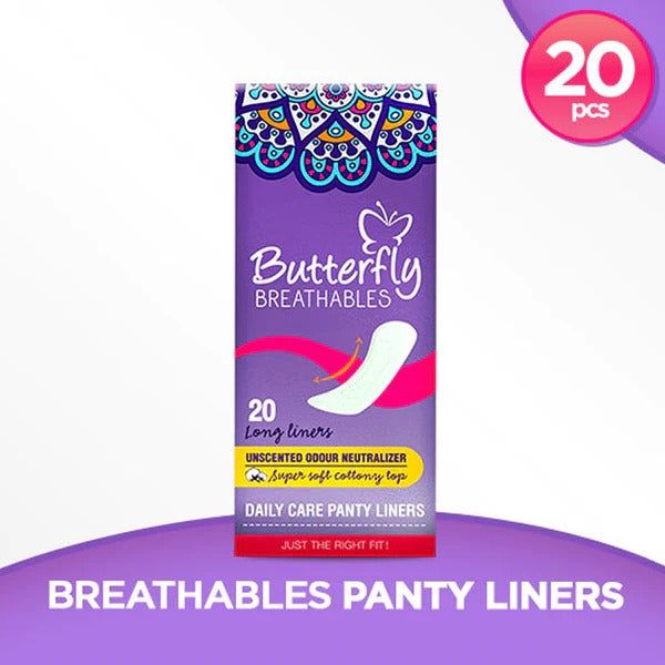 Butterfly Breathable Panty Liners (Long), 20 Ct - Vitamins House