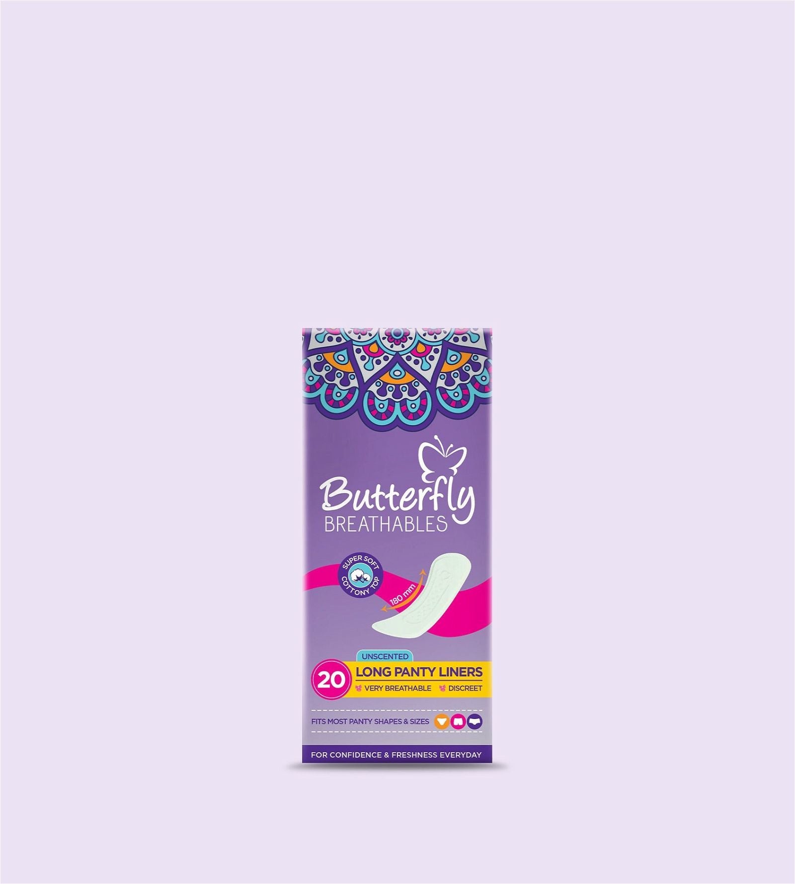Butterfly Breathable Panty Liners (Long), 20 Ct - Vitamins House