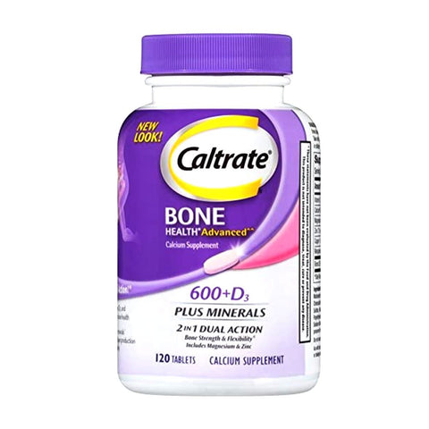 Caltrate Bone Health Calcium Supplement 600+D3 Plus Minerals 120 Tablets