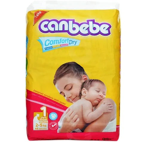 Canbebe Comfort Dry Diapers Size 1 (Newborn), 48 Ct