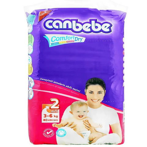 Canbebe Comfort Dry Diapers Size 2 (Mini), 40 Ct