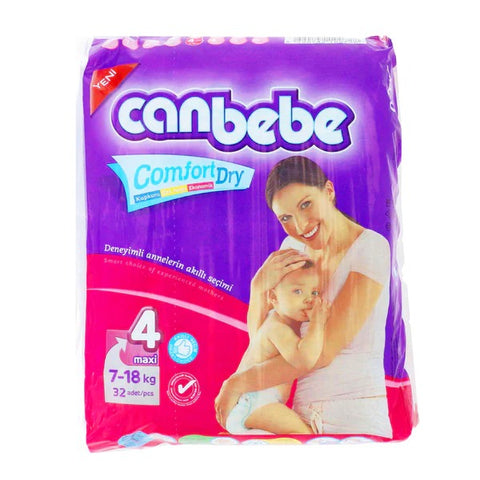 Canbebe Comfort Dry Diapers Size 4 (Maxi), 32 Ct