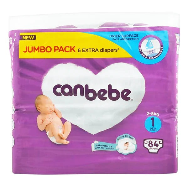 Canbebe Diapers Size 1 (Newborn), 84 Ct