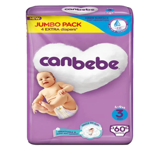 Canbebe Diapers Size 3 (Midi), 60 Ct