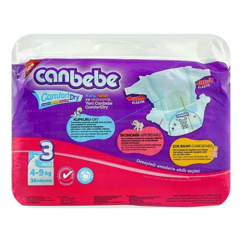 Canbebe Comfort Dry Diapers Size 3 (Midi), 36 Ct - Vitamins House