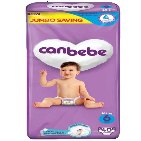 Canbebe Diapers Size 6 (Extra Large), 40 Ct - Vitamins House