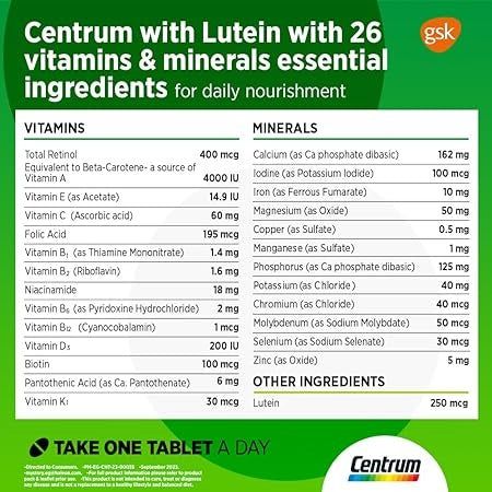 Centrum Lutein 100 tabs - Vitamins House