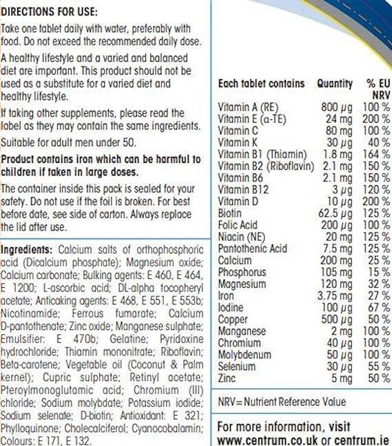 Centrum Men A to Z - 30 tablets - Vitamins House