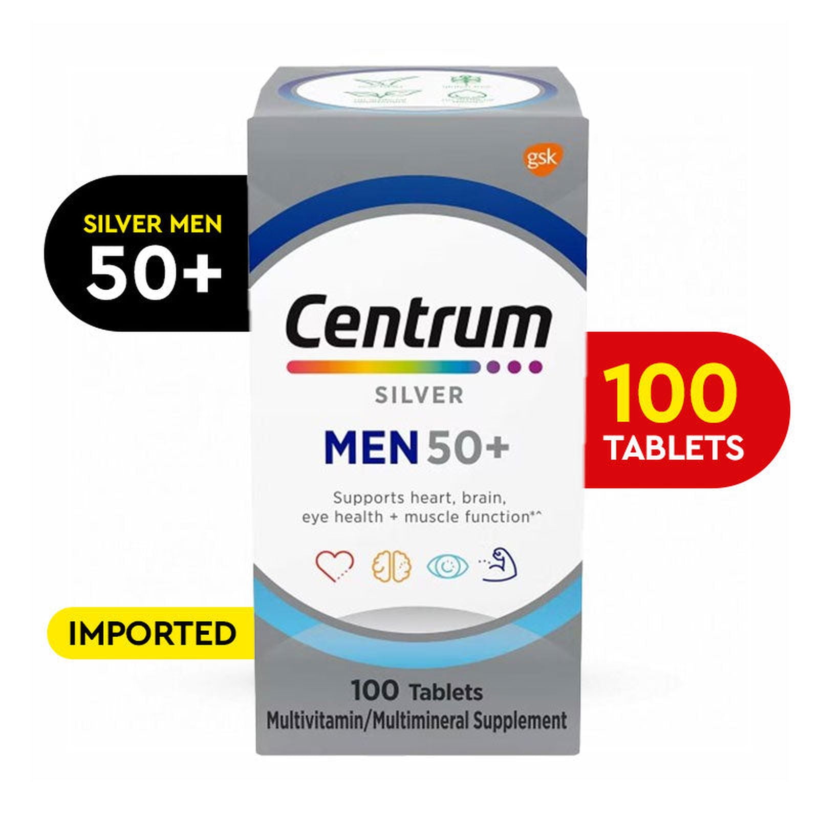 Centrum Silver Men 50+ 100 Tablets - Vitamins House