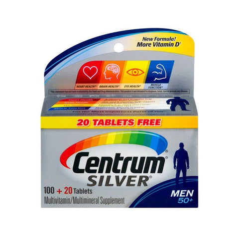 Centrum Silver Men 50+ Multivitamin 120 Tablets - Vitamins House