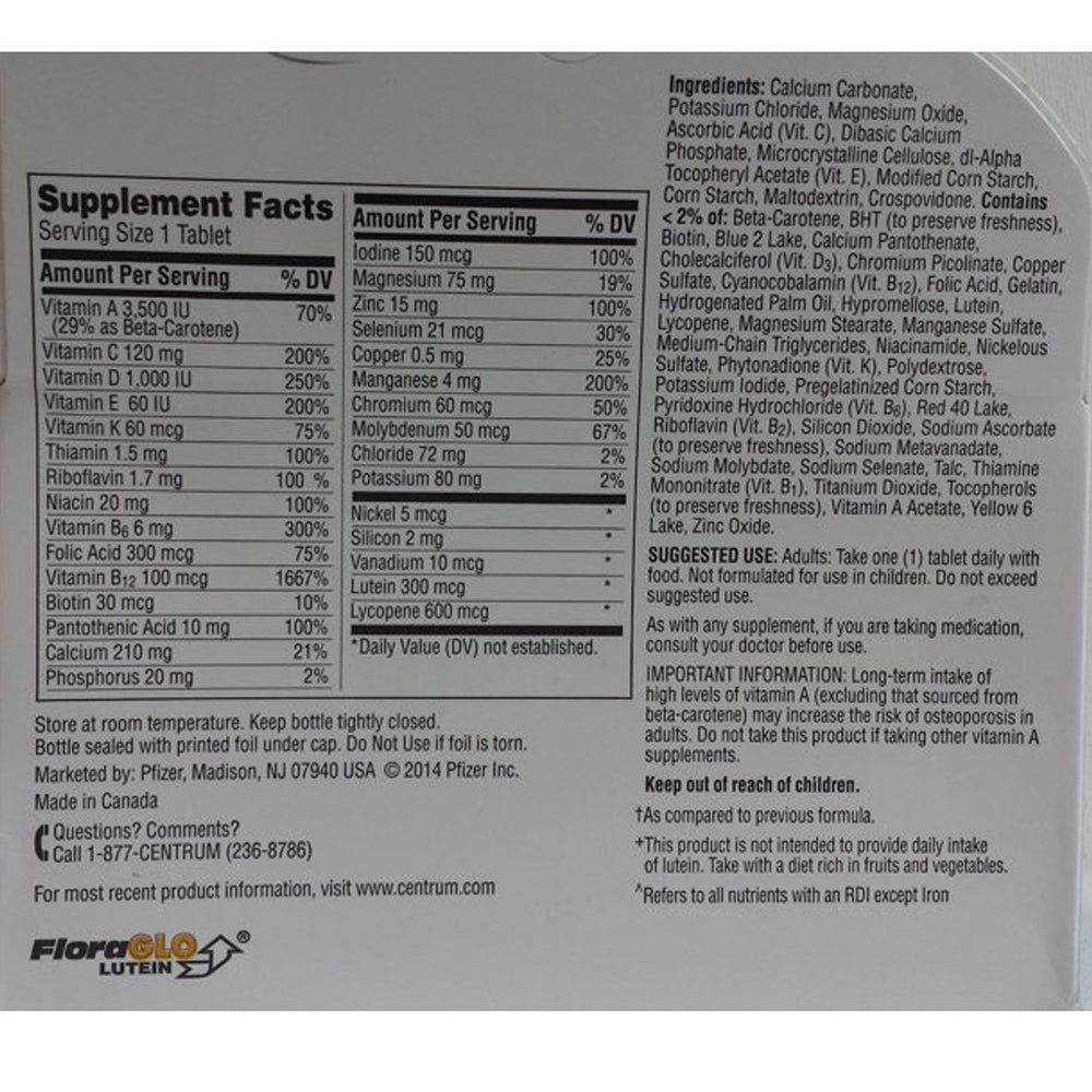 Centrum Silver Men 50+ Multivitamin 120 Tablets - Vitamins House