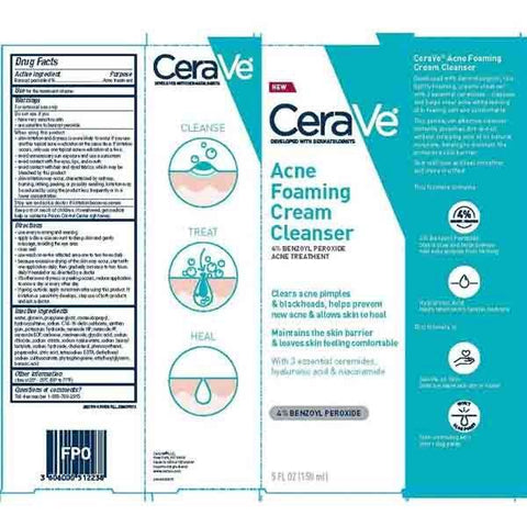 CeraVe Acne Foaming Cream Cleanser, 150ml - Vitamins House