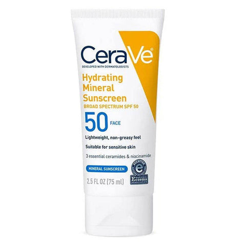 CeraVe Hydrating Mineral Sunscreen SPF 50 Face Lotion - Vitamins House