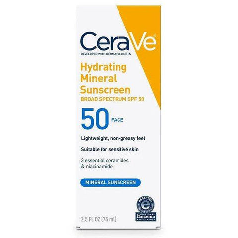 CeraVe Hydrating Mineral Sunscreen SPF 50 Face Lotion - Vitamins House
