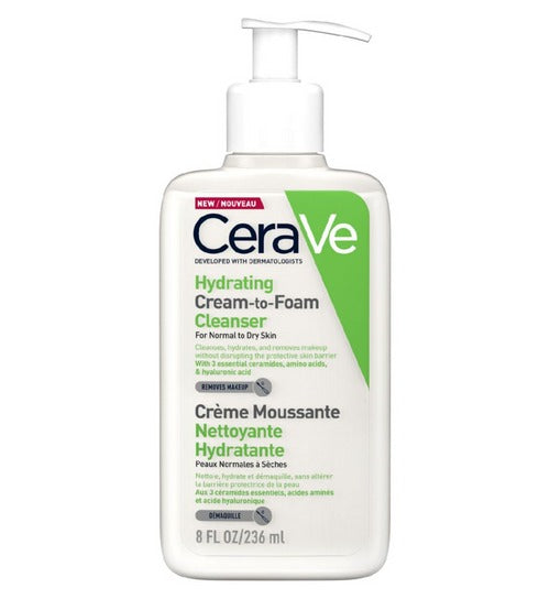 Cerave Hydrating Cream To Foam Cleanser For Normal To Dry Skin 236Ml
