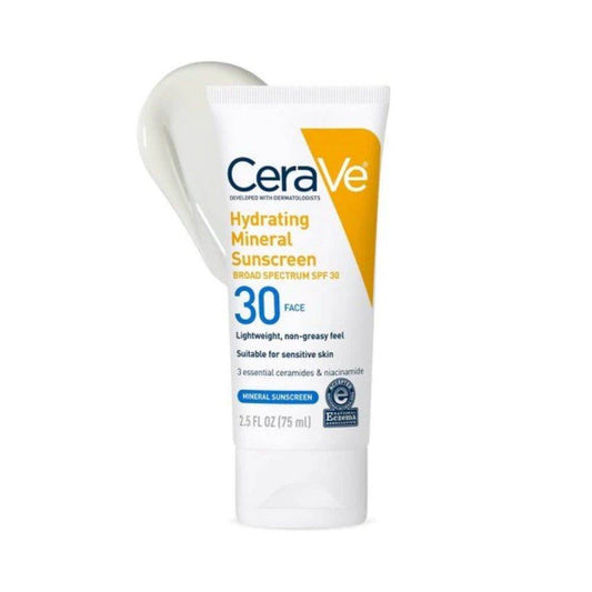 Cerave Haydrating Mineral Sunscreen Broad Spectrum Spf 30 Face 75Ml - Vitamins House